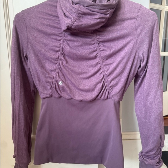 Lululemon Athletica Zip Up Jacket w Hood, Deep Pockets, Thumbholes, Purple, 8 EC - Picture 11 of 13